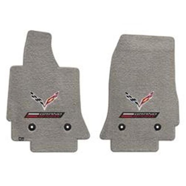 Lloyd Mats Lloyd Mats 600304 2014-On Corvette C7 Front Grey Ultimat Grand Sport Plus Flags Double Logo Mats; 2 Piece 600304